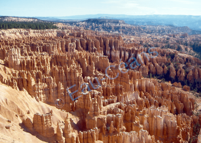 Bryce Canyon, endroit magique par ses couleurs rouge et ses colonnes dressées (= Hoodoos) simulant des hommes