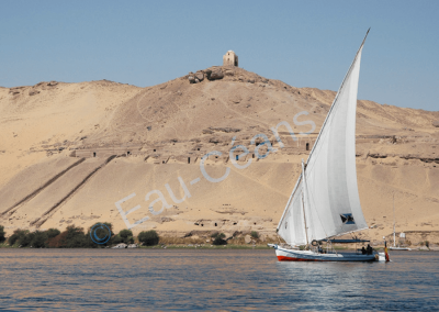 Felouque, bateau à voile remontant le Nil